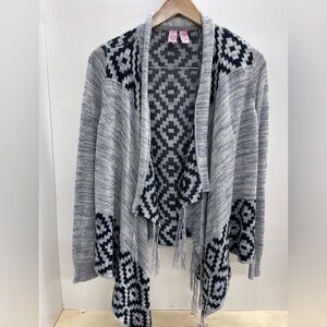 Love on a Hanger Blue and Gray Patterned Cardigan